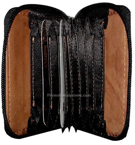 Accordian Credit Card Case / Stone Wash Cowhide / Multi