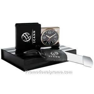 Aero Luggage Tag/Clock Gift Set