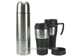 Coffee/tea for two thermal trio in travel case