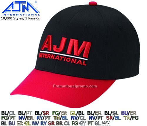 Constructed Contour Style. Cotton Drill, 6 Panel Caps