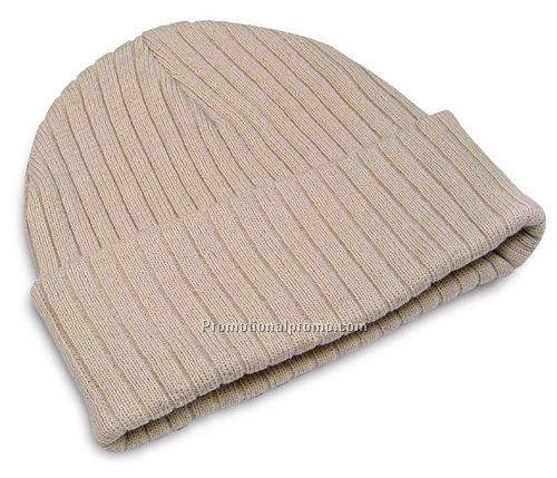 Cotton/Acrylic Rib Knit Toque with Cuff