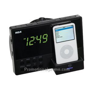 Dual Wake Alarm Clock w/ iPod Dock and Amber LED