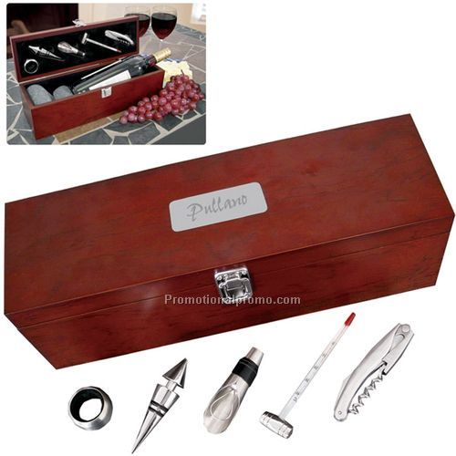 FIVE PIECE ROSEWOOD WINE KIT