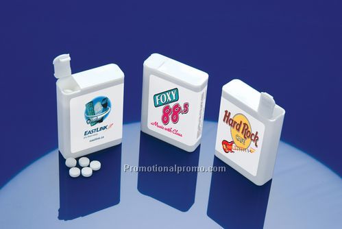 FLIP TOP POWER MINTS WITH LABEL