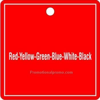 GOLF BAG TAG SQUARE, strap included not attached White