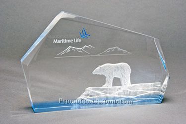 Hand-Carved Faceted Award - 5 x 8 x 1"