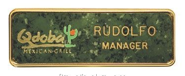 Imprinted and Engraved Metal Frame Badge - 3