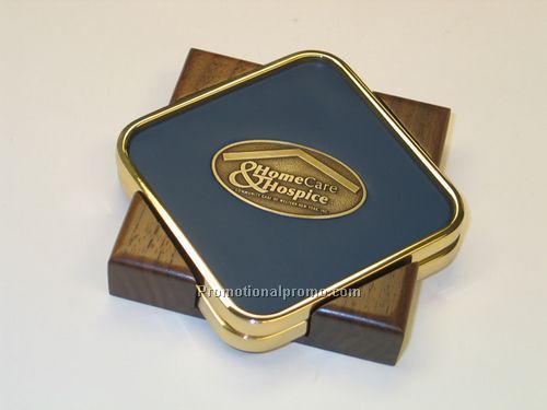 L/D WALNUT SQUARE BRASS