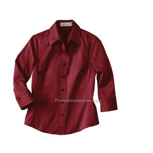 LADIES' 48672SLEEVE SOLID STRETCH SHIRT