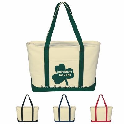 LARGE HEAVY COTTON CANVAS BOAT TOTE