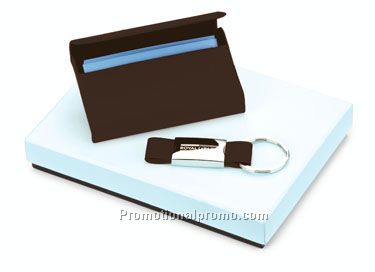 Leather Card Holder & Key Ring Set - Colorplay