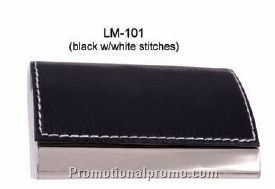 Leatherette-Black w/white stitches