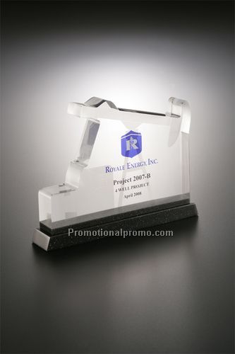 Lucite Oil Derick Shape Embedment Award on Base