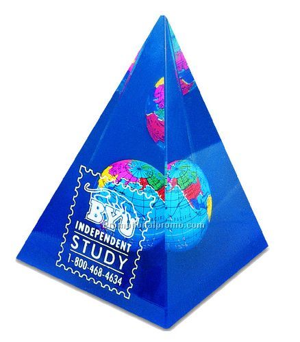 PYRAMID GLOBE PAPERWEIGHT