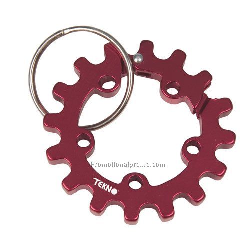 RED SPROCKET CARABINER WITH RING