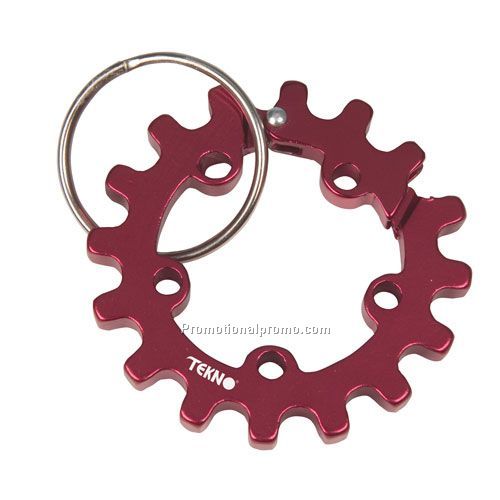 RED SPROCKET CARABINER WITH RING