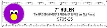 RULER 7" flat, White, Clear with Furkin