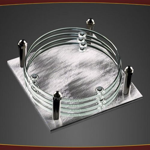 Round Coaster Set - Aluminum Tray