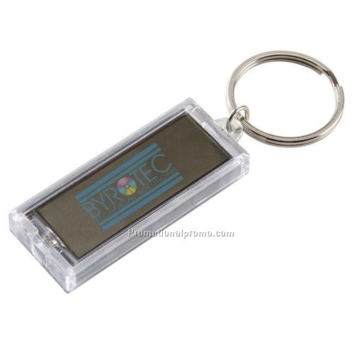 SOLAR POWERED FLASHING LOGO MIRROR KEY CHAIN