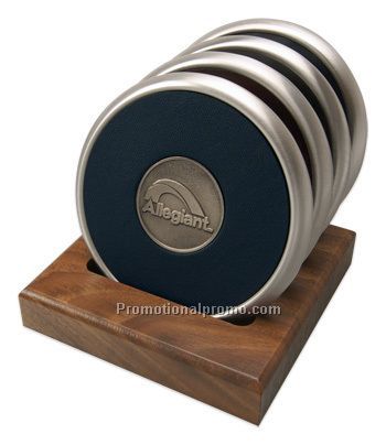 Set of 4 PS with Walnut Stand