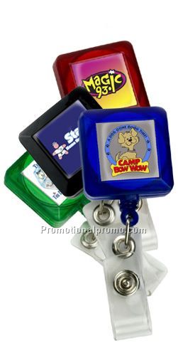 Square Domed Retractable Badge Holder