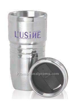 Stainless Travel Mug - Pewter Emblem Decoration