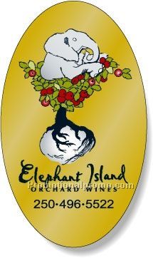 Stock Shape Dull Gold Foil Paper Roll Labels - Oval