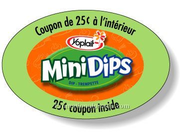 Stock Shape Fluorescent Green Roll Labels - Oval