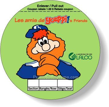 Stock Shape Fluorescent Green Roll Labels - Round