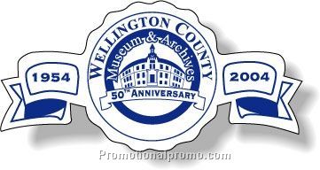 Stock Shape White Gloss Block-out Roll Labels - Anniversary Banner