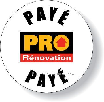 Stock Shape White Matte Polyolefin Roll Labels - Circle