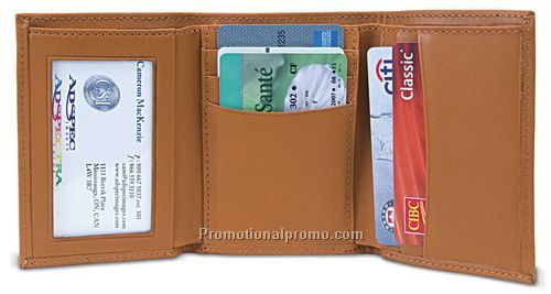 Trifold Men's Wallet, 9x4.25" open, 1 window pocket
