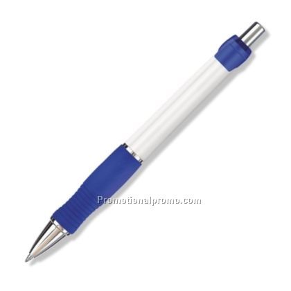White Barrel/Blue Grip & Clip Gel Pen