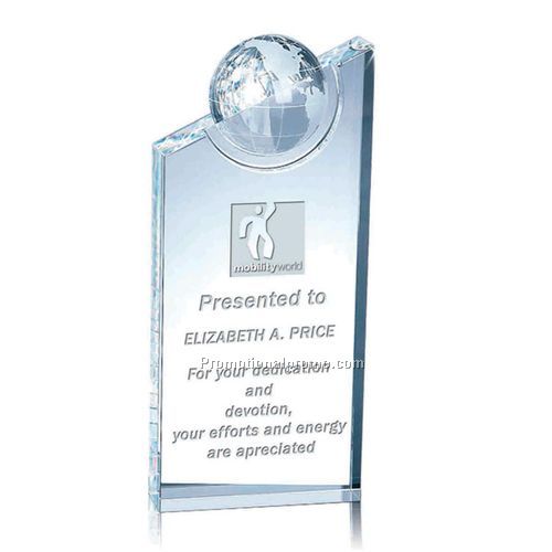 World globe pinnacle Award 7.5"H