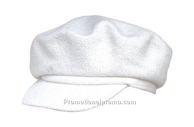 cotton knit terry loop newsboy cap