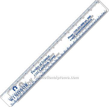 .030 Clear Plastic 12" Ruler / with round corners