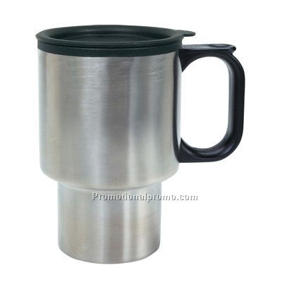 16 OZ. STAINLESS STEEL TRAVEL MUG WITH SIP-THRU LID AND PLASTIC INNER LINER