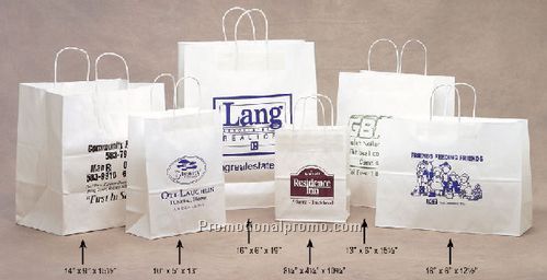 8 1/437920x 4 1/437920x 10 3/437920White Kraft Paper Bags