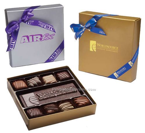 8 Piece Custom Boxed Truffles with Custom Molded Bar