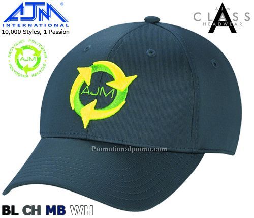 A-CLASS Constructed Contour Style. Recycled Polyester, 6 Panel Caps