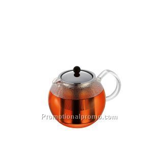 Assam 2 CupTea Press with Glass Handle, Stainless Steel Filter and Lid - 0.5L