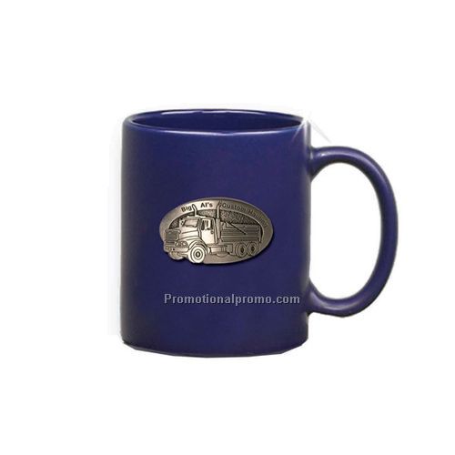 Blue matte C-Handle mug with Deep etch