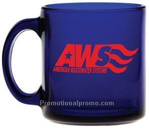 Colored Glass Coffee Mug -13 oz. Midnight Blue