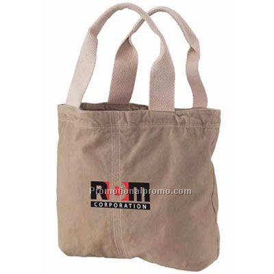 Cotton Canvas Tote - Stone/Printed