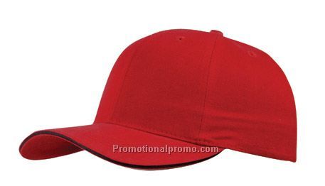 Fine Brushed Cotton Cap with Sandwich Peak