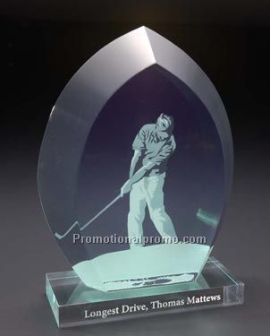 Green Tinted Award w/ Base