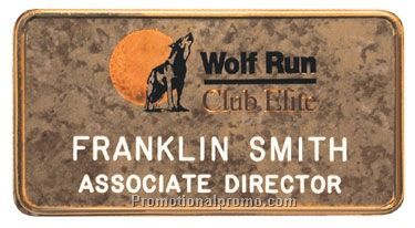Imprinted and Engraved Metal Frame Badge - 3