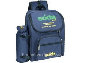 Insulated picnic backpack with portable bbq - 600D