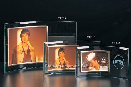 JADE GLASS CURVED PHOTO FRAMES - HORIZONTAL - 10 1/2