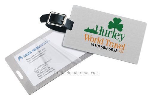 Kwik-SealR Brushed Aluminium Luggage Tag